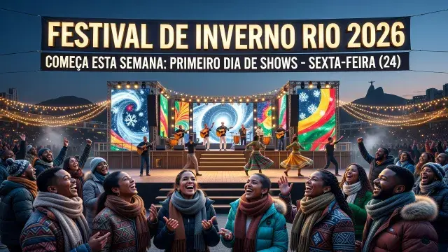 O **Festival de Inverno Rio 2026** começa nesta semana, com seu primeiro dia de shows marcado para esta sexta-feira (24).